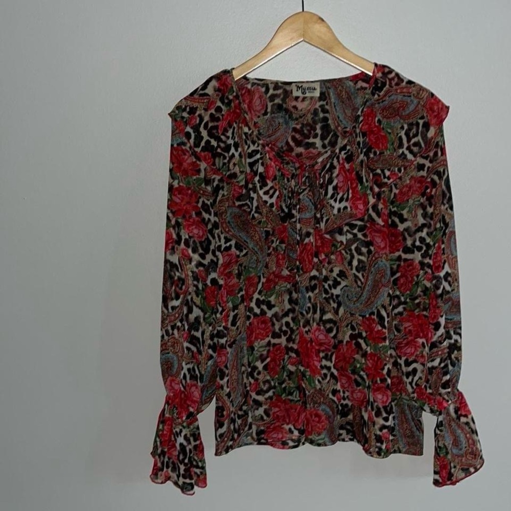 Show Me Your MuMu Red Bell Sleeve Blouse